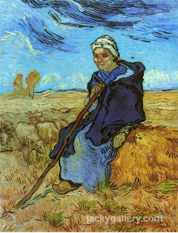The Shepherdess (after Millet), Van Gogh painting